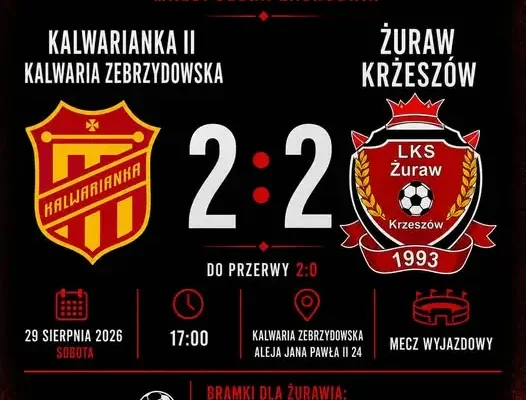 Żuraw Krzeszów wywozi punkt z Kalwarii Zebrzydowskiej po dramatycznym meczu