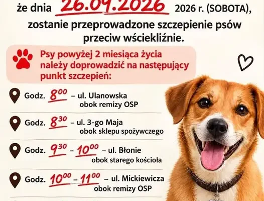 Obowiązkowe szczepienie psów przeciw wściekliźnie w gminie Rudnik nad Sanem