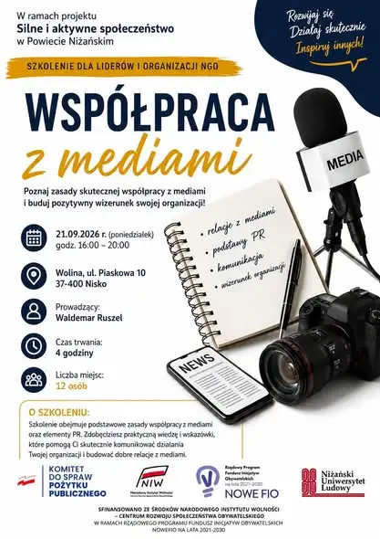 Szkolenie z współpracy z mediami w Nisku – dla organizacji z powiatu niżańskiego