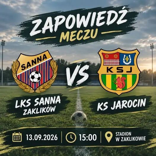 KS Jarocin zagra w Zaklikowie. Mecz z Sanną już w niedzielę