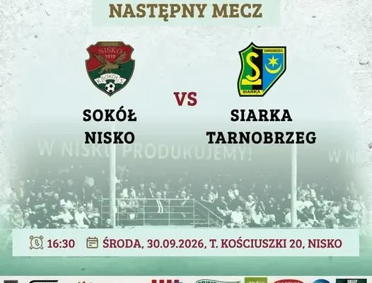 Puchar Polski: Sokół Nisko podejmie Siarkę Tarnobrzeg w 1/4 finału