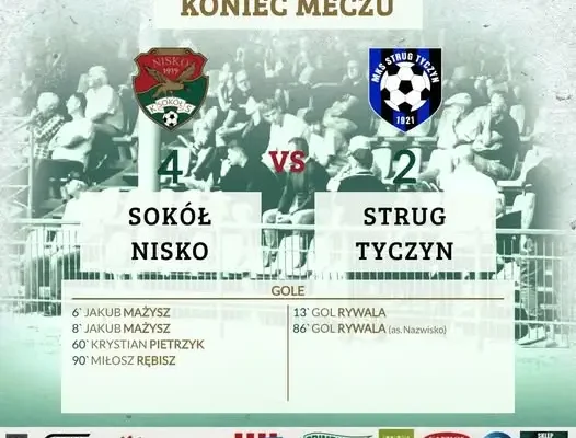 Sokół wygrywa ze Strugiem Tyczyn i dopisuje trzy punkty
