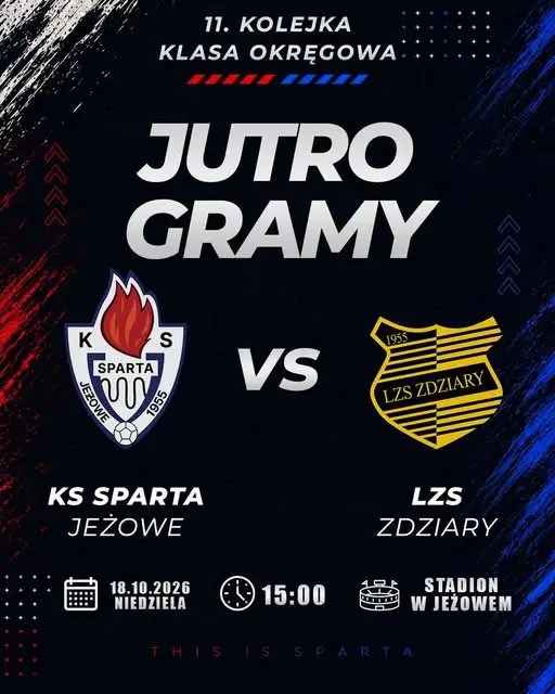 Sparta Jeżowe zagra z LZS Zdziary w 11. kolejce klasy okręgowej