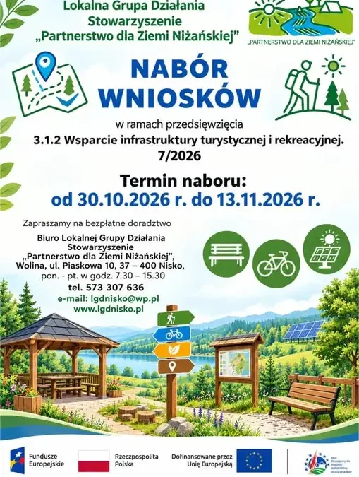 LGD Ziemia Niżańska ogłasza nabór: do 83 tys. zł na małą infrastrukturę publiczną