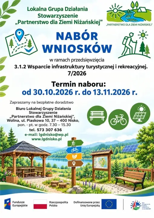 LGD Ziemia Niżańska ogłasza nabór: do 83 tys. zł na małą infrastrukturę publiczną