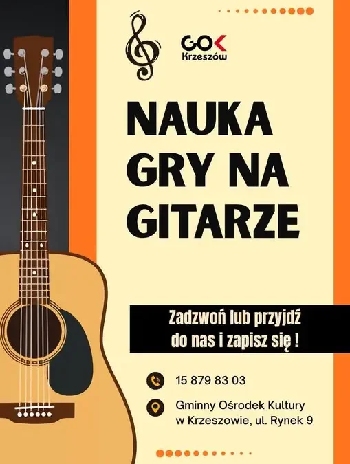 Nauka gry na gitarze w Gminnym Ośrodku Kultury w Krzeszowie – zapisy trwają