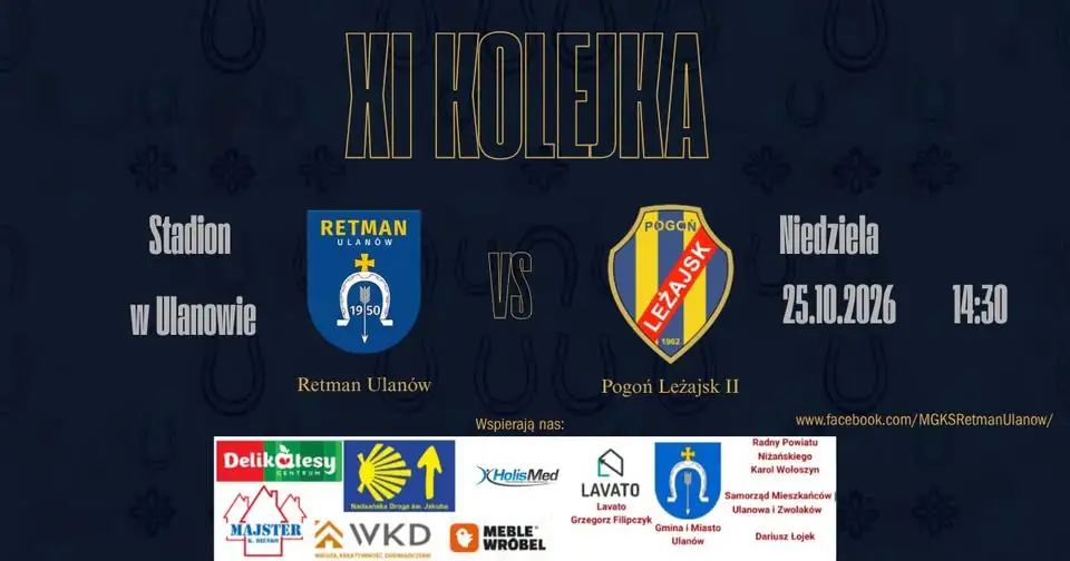 Retman Ulanów podejmuje niepokonaną Pogoń Leżajsk II w hitowym starciu Klasy A