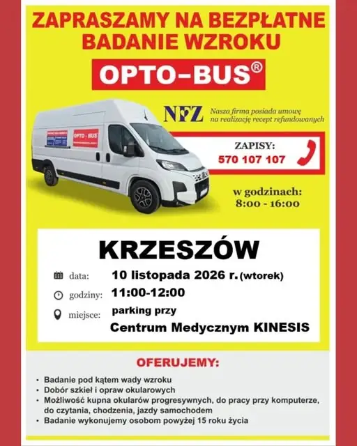 Mobilne badanie wzroku w Krzeszowie – 10 listopada 2026