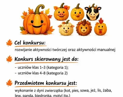 Konkurs „Najpiękniejsza Dynia” – termin składania prac wydłużony do 3 listopada