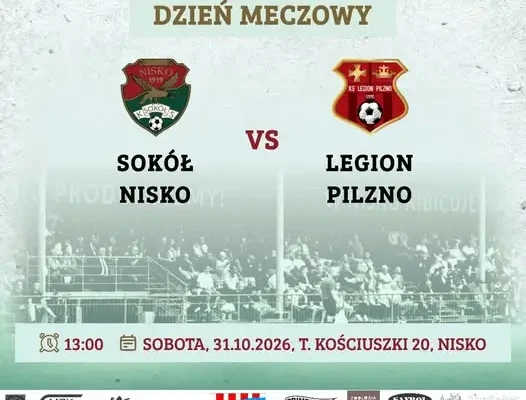Sokół Nisko podejmie Legion Pilzno w 14. kolejce IV ligi podkarpackiej